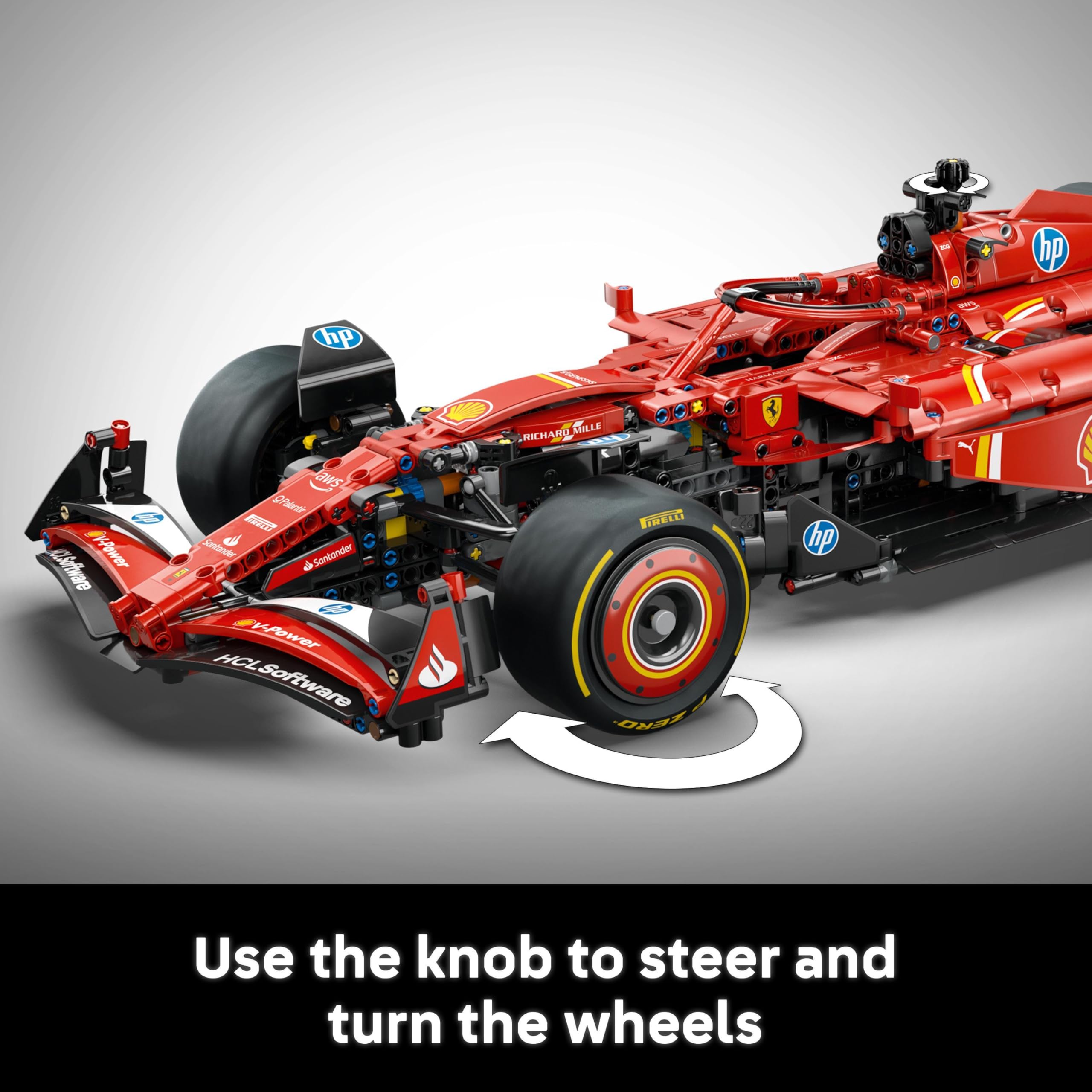 LEGO Technic Ferrari SF-24 F1 Car Model - Collectible Gift for Father's Day - Formula One Building Set with 1:8 Scale V6 Engine, Gear Box, Steering & DRS - 42207