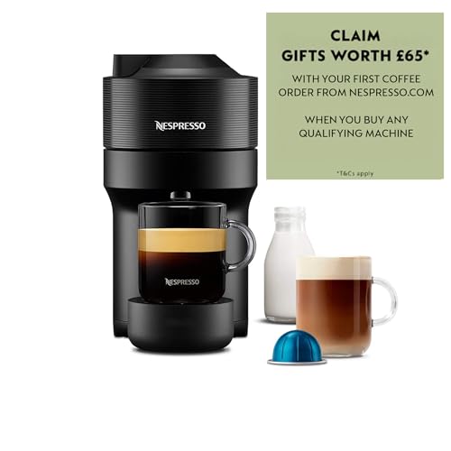 Nespresso ENV90.B Vertuo Pop Automatic Pod coffee machine for Americano, Decaf, Espresso by Magimix in Liquorice Black